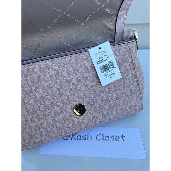 Michael Kors crossbody convertible clutch bag jet set medium purse MK pouchette - Picture 9 of 9